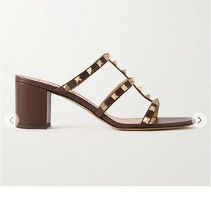 Valentino Garavani Brown Studded Block Heels